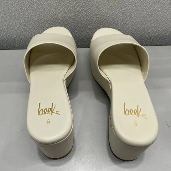 NEW BEEK Prinia Platform Heeled Sandals – Eggshell Size 6 – Leather, Han… - Picture 2 of 12